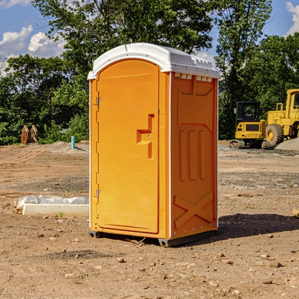 how often are the portable toilets cleaned and serviced during a rental period in Shawano County